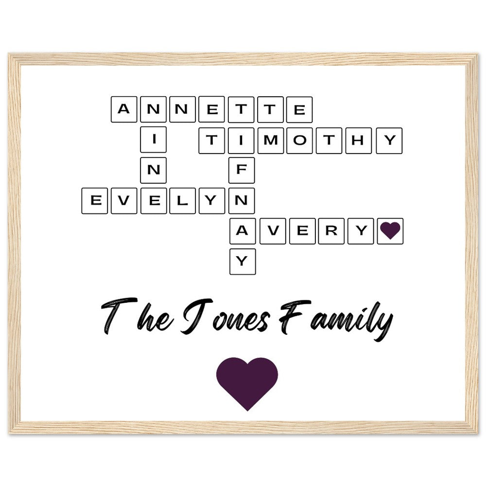 Forever Together Family Portrait Premium Matte Wooden Framed Poster