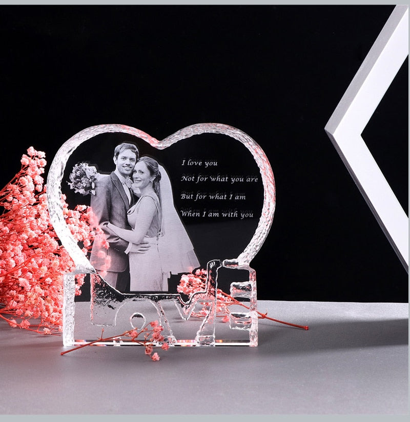 MemoriesInHeart Crystal PhotoCharm Personalized Crsytal Gift