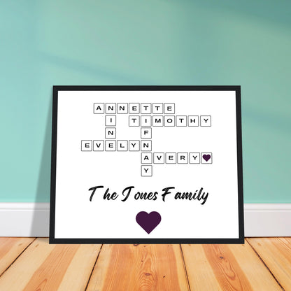 Forever Together Family Portrait Premium Matte Wooden Framed Poster