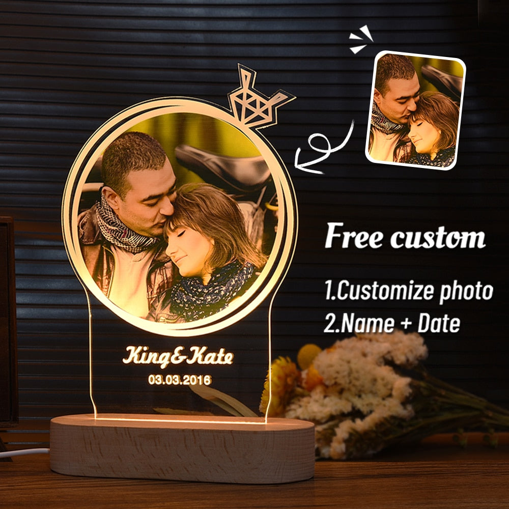 Personalized 3D photo lamp | Customized photo sculpture lamp