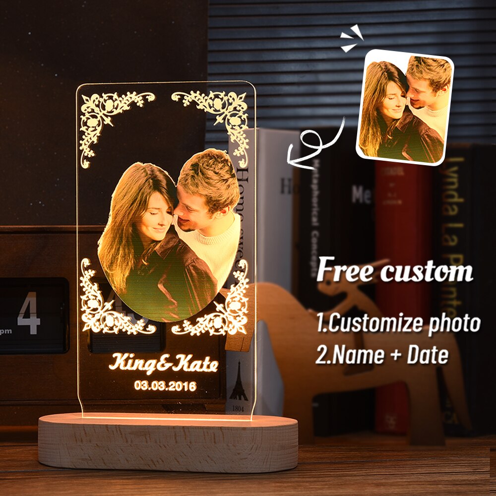 Personalized 3D photo lamp | Custom lighted photo sculpture